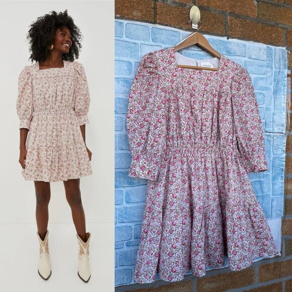 HYACINTH HOUSE Pink and Red FloralMaddie Mini Dress size medium - Picture 2 of 16